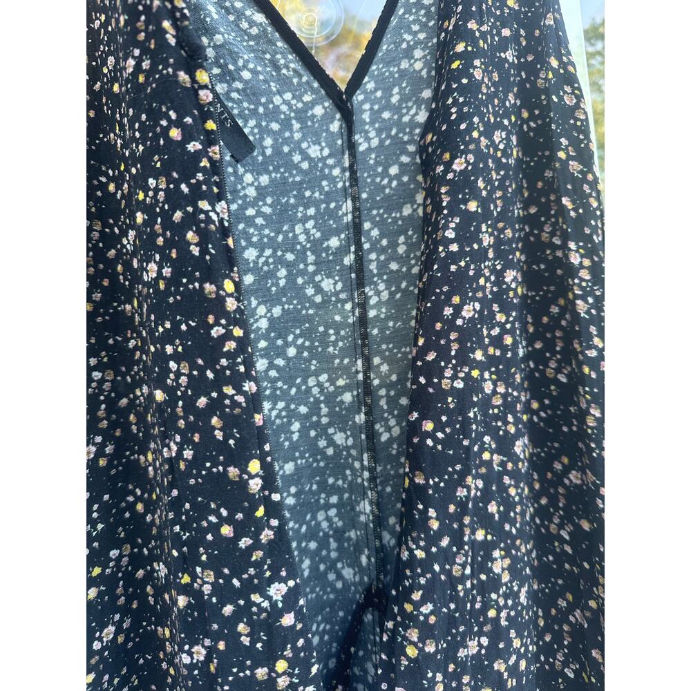 AllSaints Cate Pepper Jumpsuit Women’s Medium Black Floral Wide Leg Boho - Picture 7 of 16